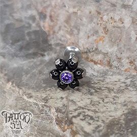 Labret topo flor titânio 18G MILLENNIUM